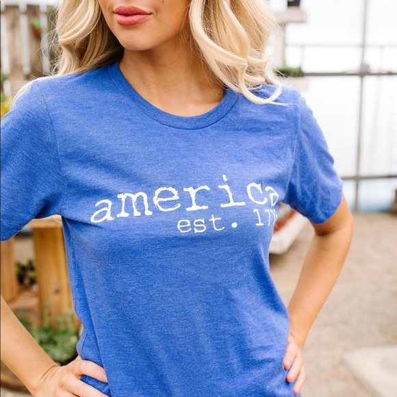 America est. 1776 Graphic Tee in Blue - Picture 4 of 9